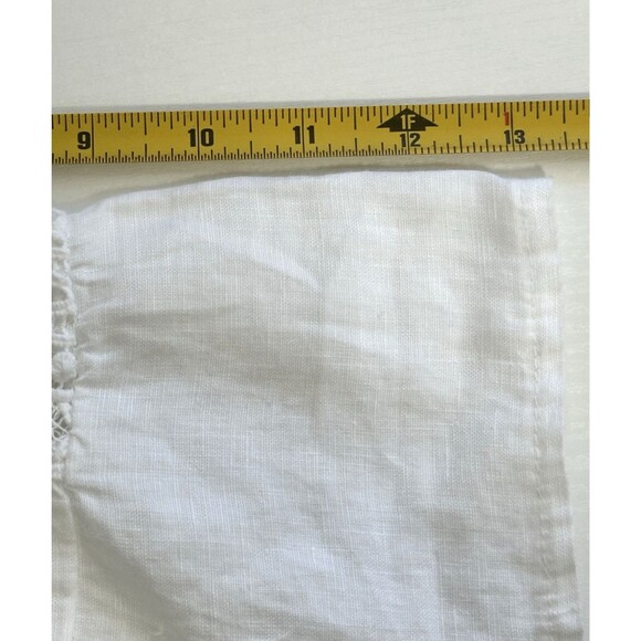 Terzo Millennio Women White Linen Blend Top L Italy Beach Boho Lagenlook Peasant - Picture 6 of 11